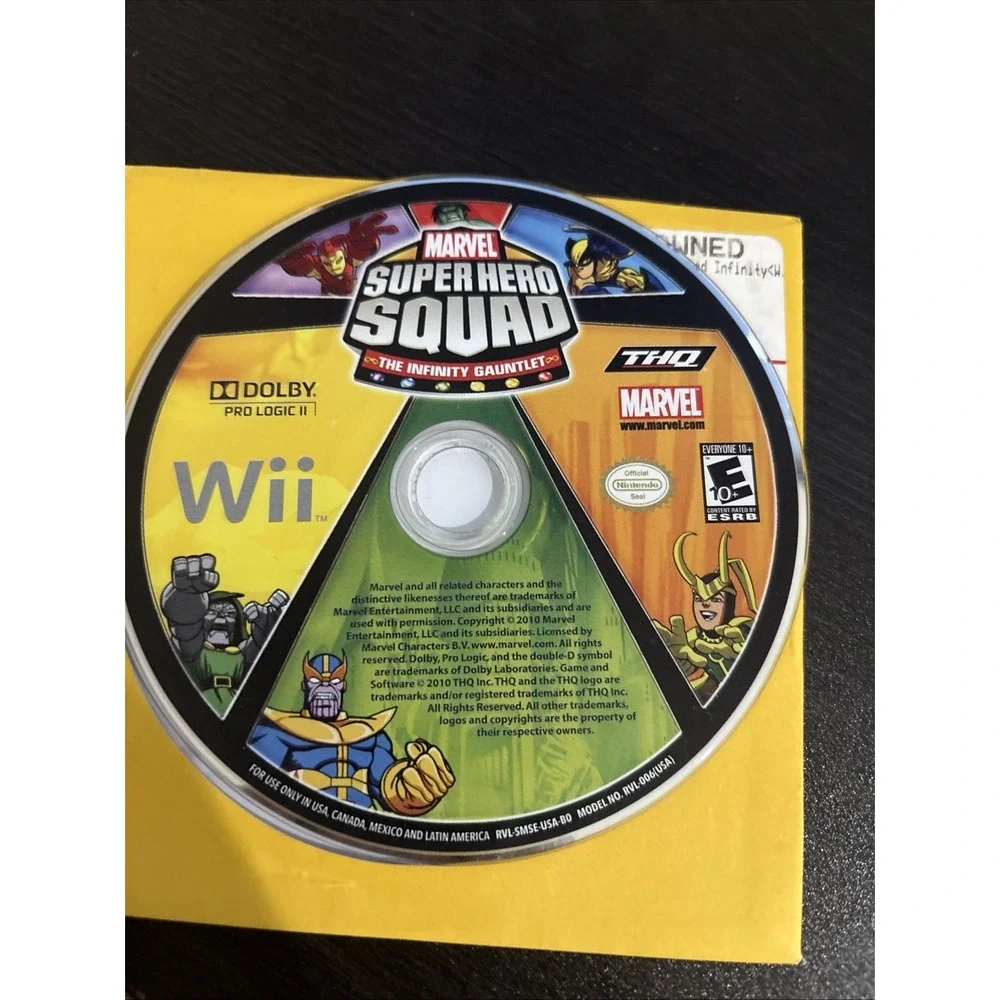 Marvel Super Hero Squad (Wii) Cd Only No‎ Case Manual